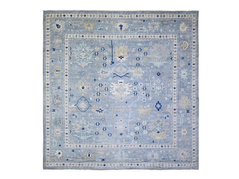 12'x12' Air Force Blue,Angora Pile Hand Knotted, Natural Dye Oushak Rug gallery