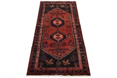 Vintage Tribal Oriental 3’6” x 6’9” Red Wool Traditional Hand-Knotted Area Rug