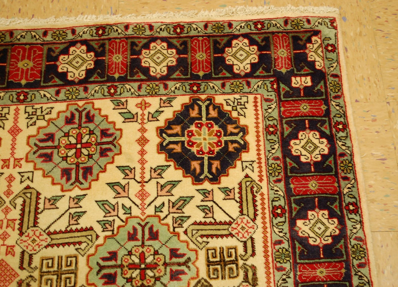 OLD,ANTIQUE CAUCASIAN UNUSUAL ANIMAL DESIGN KAZAK,SHIRVAN STYLE RUG 4'10" x 6'4" gallery