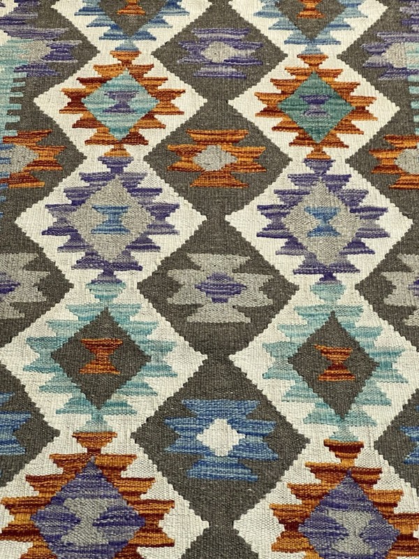 Handmade Kilim Runner wool natural colours Afghan Traditional 287cmx85cm gallery