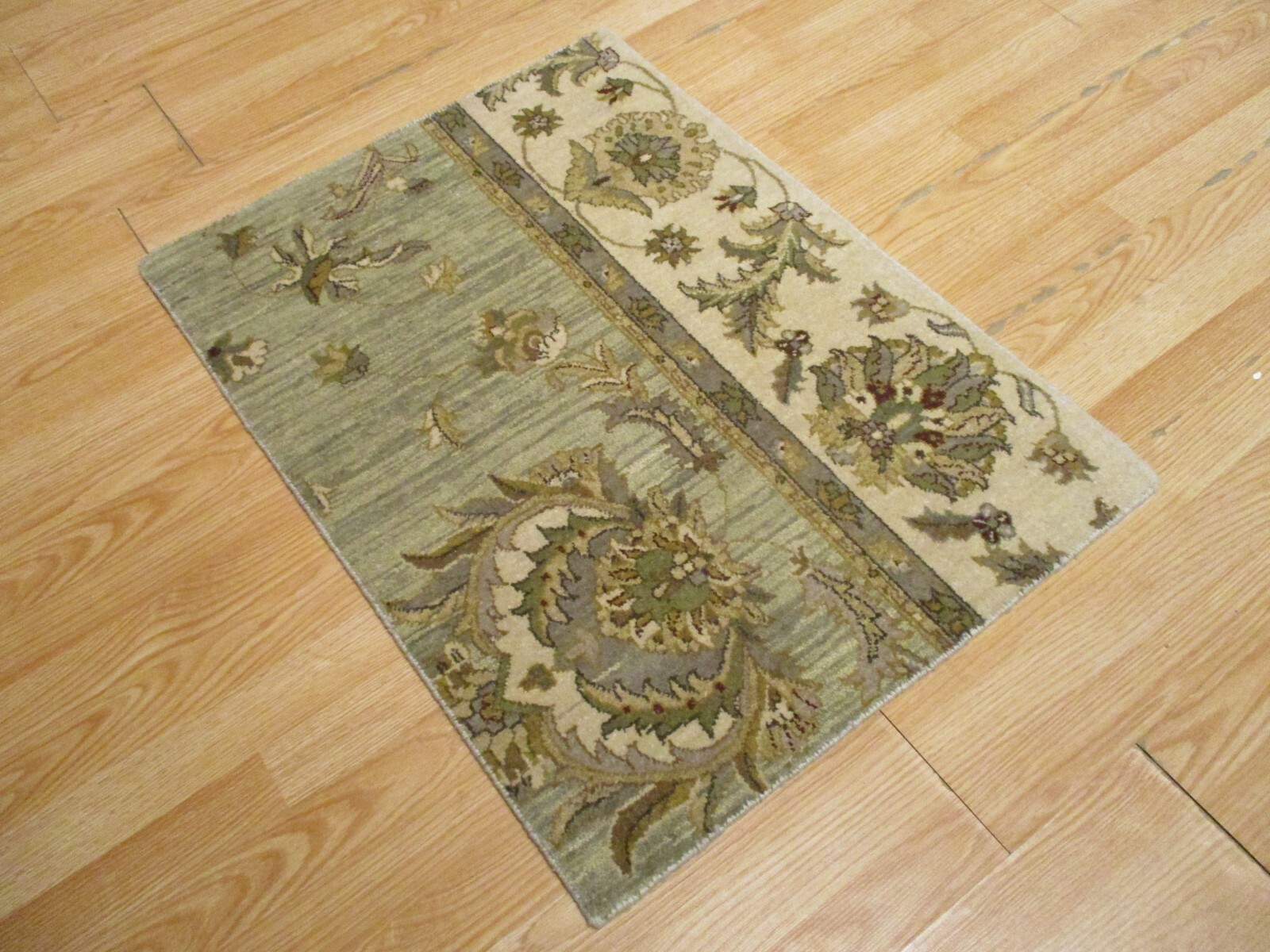 2x3 Modern Agra ABC Collection Handmade-knotted Wool Rug #19 gallery