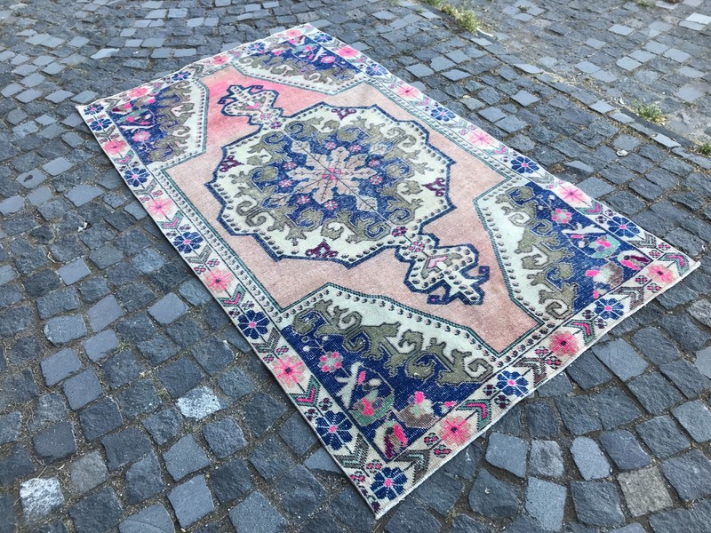 Boho Decor Rug, Home Decor Rug, Turkish Vintage Rug, Oushak Kilim Rug,4,2x7,3ft gallery