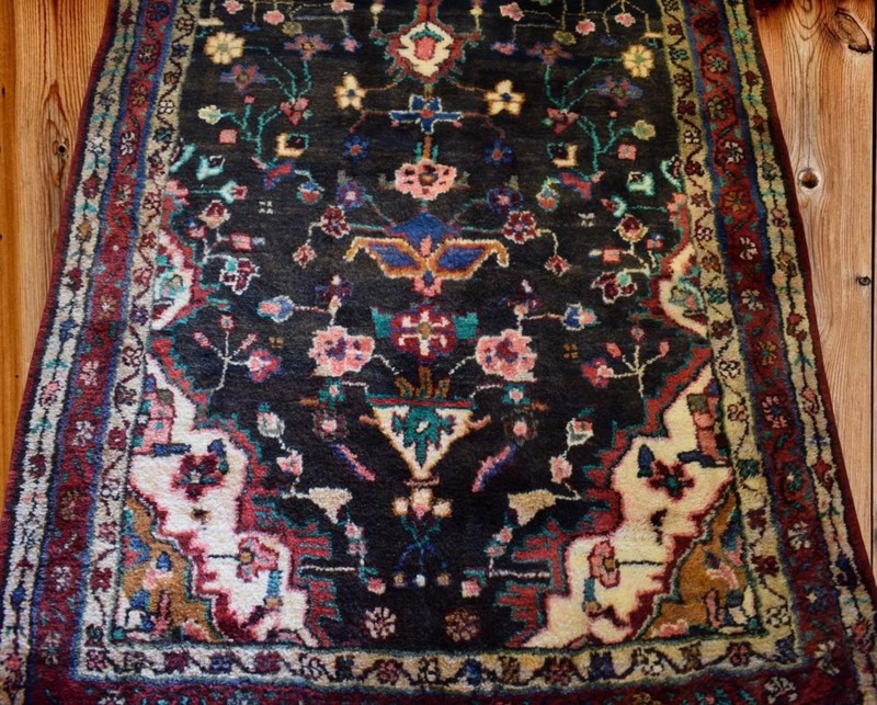 Vintage Carpet. Semi-Antique Handmade Oriental Wool Runner Vase Rug 3'5 x 9'4 gallery