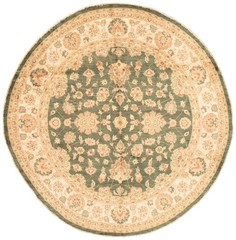 Vintage Dark Green Traditional 9’0″ x 9’0″ Hand-Knotted Oriental Wool Area Rug