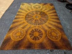 Space Age Design 60s 70s Shag Rug Carpet, Mid Century Op Art, 200 x 290