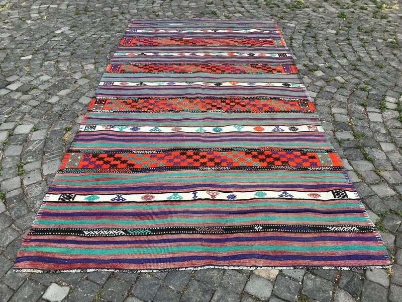 Vintage Kilim Rug Bohemian Large Kilim Turkish Handmade Kilim 10.8 X 5.6 Ft gallery