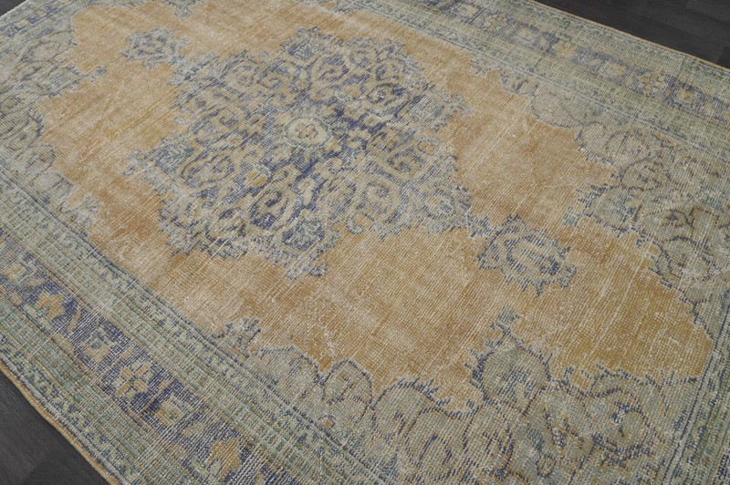 Oushak 7x10,Turkish Rug,vintage,anatolian,YELLOW,kilim,Bohemian,handmade,wool gallery