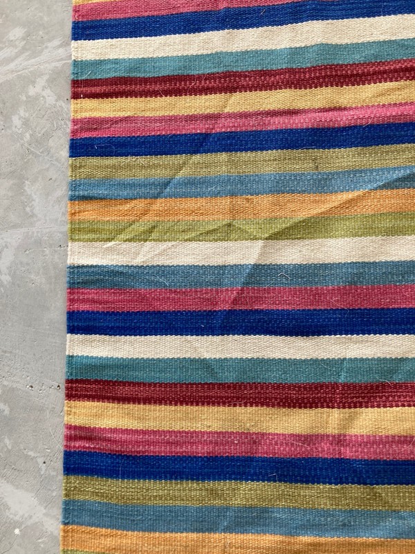 Vintage Traditional Handmade Nomadic Rainbow Kilim Wool Floor Rug 240x76 cm gallery