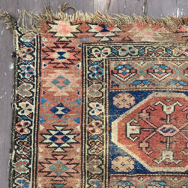 Antique Rug 3' 1 x 4' 8 Blue Hand Knotted Tribal Oriental Rug gallery
