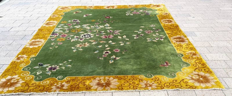 Antique Art Deco Chinese Rug, Butterfly Meet finely, #17452, c-1920 gallery