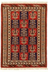 Vintage 3’4″ x 5’1″ Traditional Hand Knotted Vegetable Dye Wool Area Rug