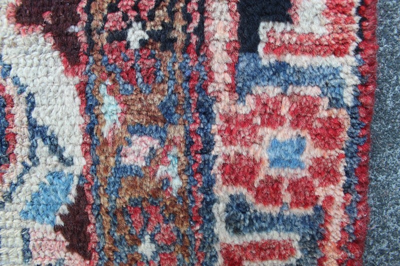Vintage Worn Hand Made Traditional Oriental Wool Red Large Rug 192x115cm gallery