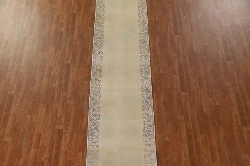 Hand-knotted Muted Traditional Bordered 16 ft. Long Runner Rug 15' 8" x 2' 8" gallery