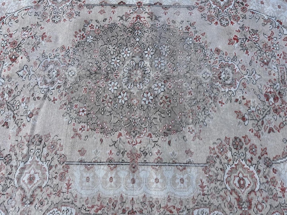 5'10 x 9'2 Distressed Overdyed Turkish Oushak Keyseri Antiqued Handmade Wool Rug