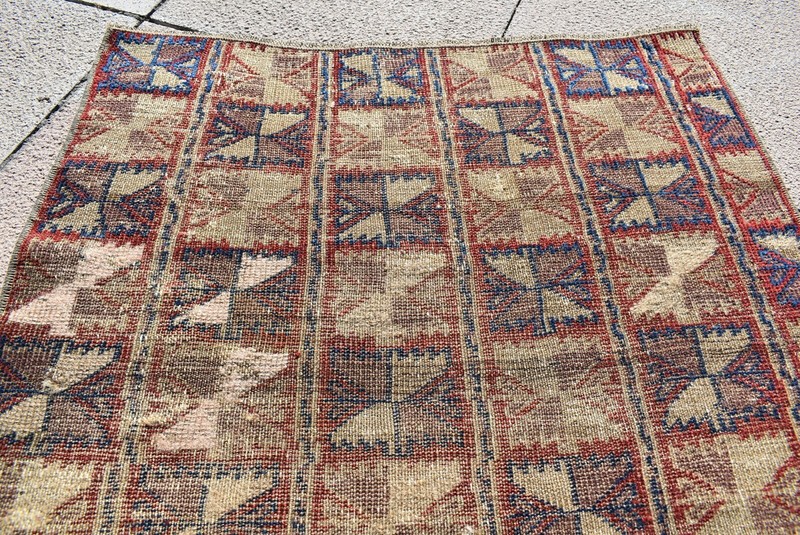 Fabulous Antique Camel Wool Tribal Collector's Piece Distressed Low Pile Rug gallery