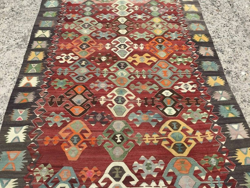 Turkish Area kilim rug, Anatolian rug, Teppich Kelim, Tapis, 5'7"x 9'6"ft, gallery