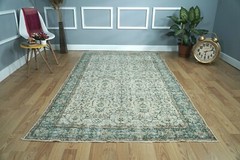 Wool Woven Vintage Turkish Rug, 5×9 Wool Area Rug, 5.12×8.63 ft H-2792