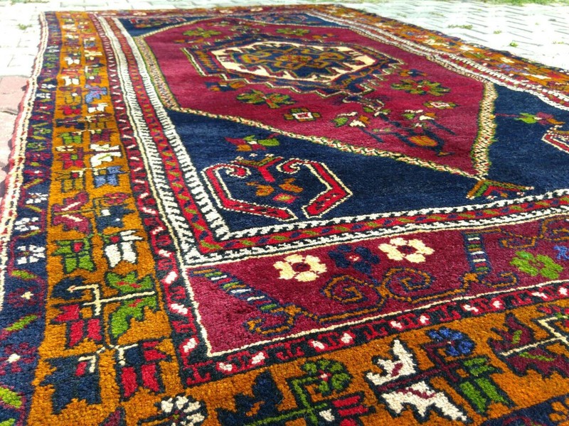Antique 1900-1939s Wool Pile Tribal Area Rug 4' × 8' gallery