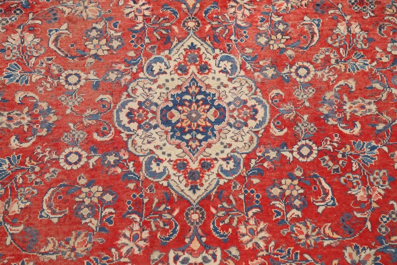 Floral Red/ Ivory Area Rug 7x11 Wool Hand-knotted Classic Vintage Carpet gallery