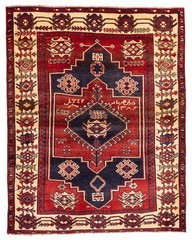 Vintage 5’3″ x 6’7″ Traditional Hand Knotted Vegetable Dye Wool Area Rug