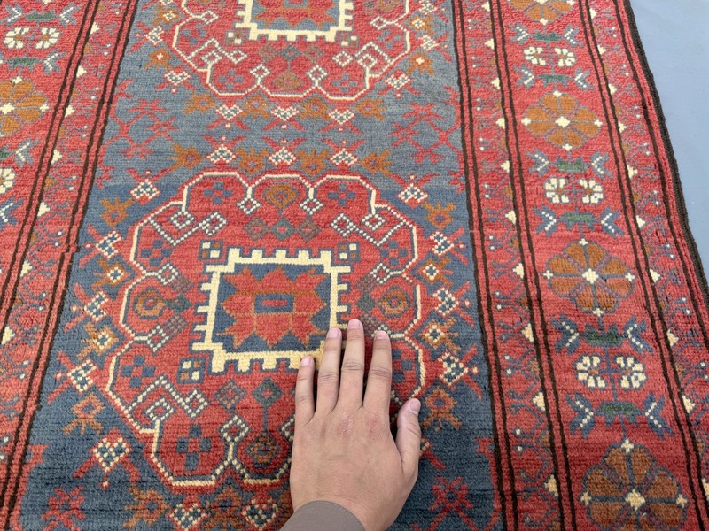 1960s Antique Afghan Turkmen Rug 3x5 Hand Knotted Persian Style Oriental Carpet gallery