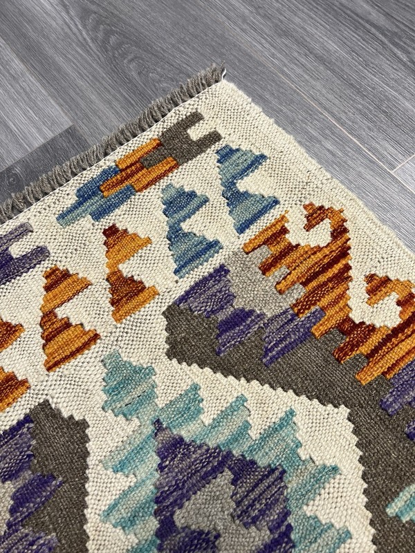 Handmade Kilim Runner wool natural colours Afghan Traditional 287cmx85cm gallery