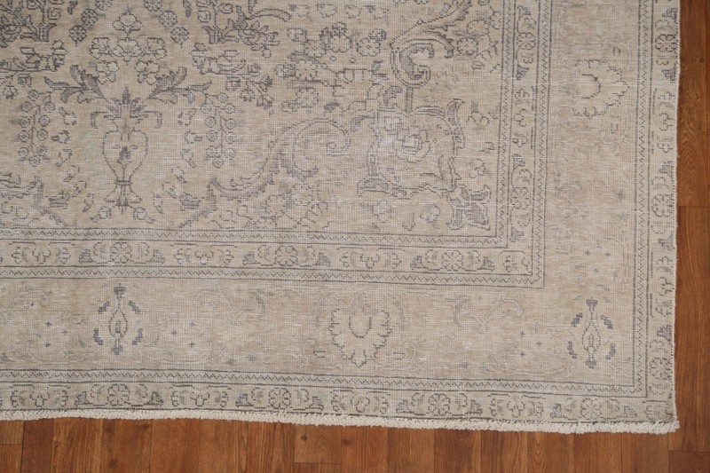Vintage Distressed Wool Floral Traditional Area Rug 7x9 ft Hand-knotted Carpet gallery