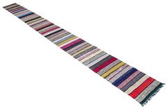 Striped Runner Rug Stair Tread Hand MADE Extra Long Kilim Ragrug 1.10 x 21.4 Ft