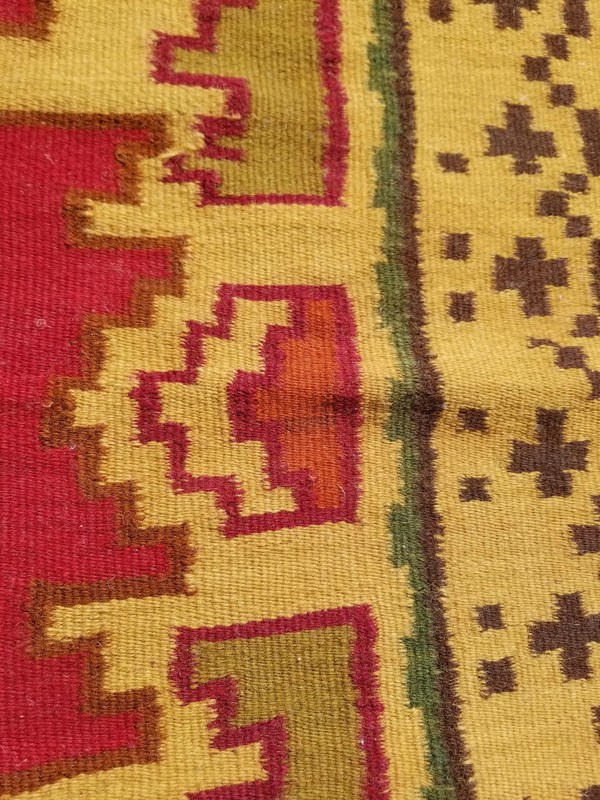 Vintage Traditional Handmade Tribal Oriental Wool Multicolor Kilim 6.4x2.8 ft gallery