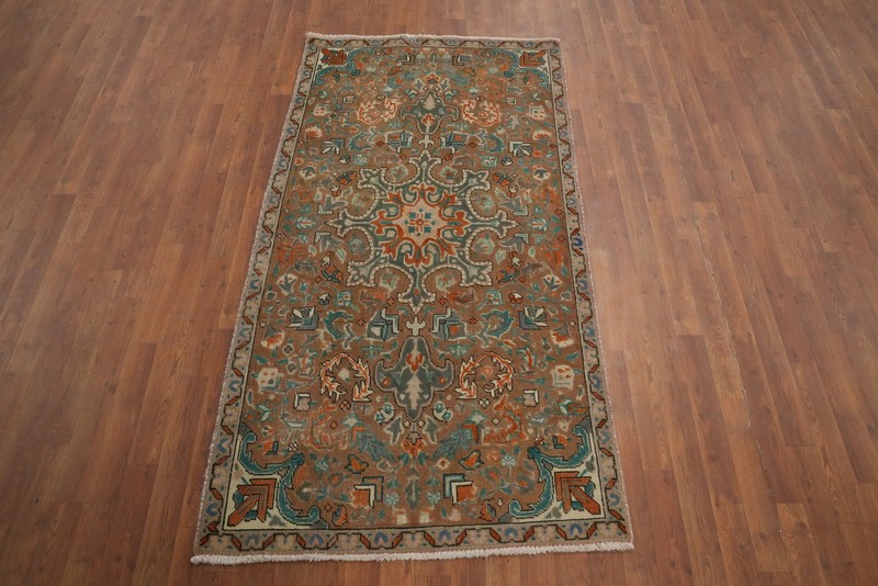 Vintage Wool Medallion Traditional Accent Rug 3x6 ft Hand-knotted Brown Carpet gallery