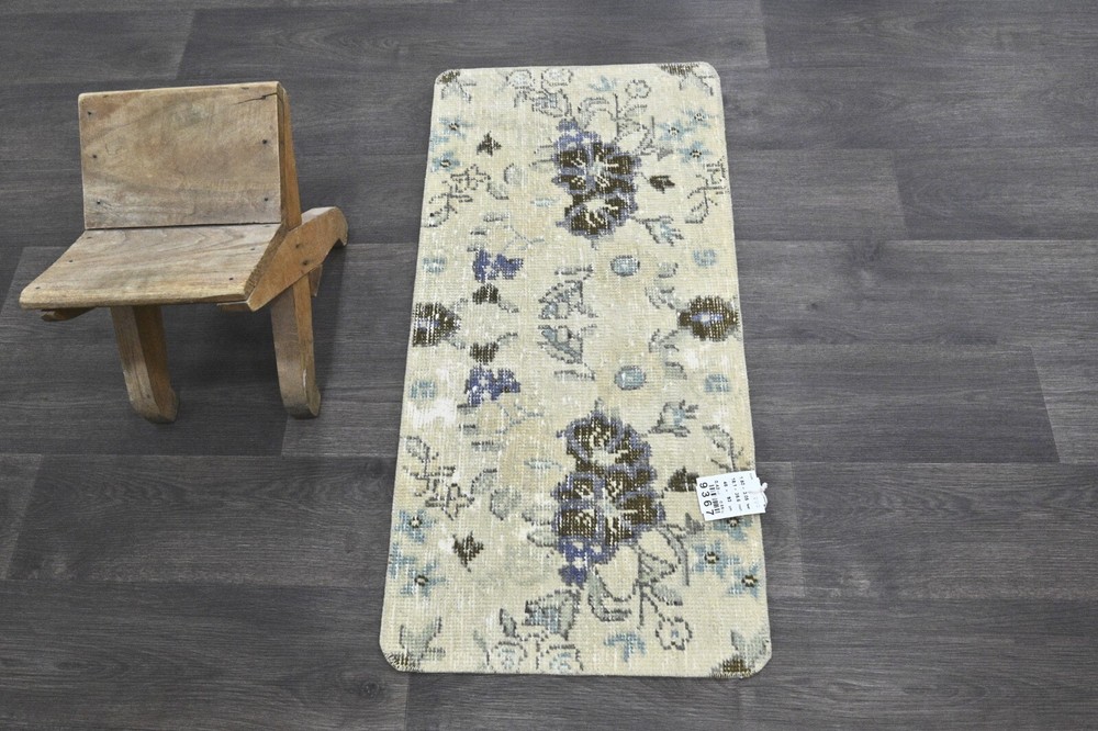 Oushak Turkish Doormat Rug 2x3 BEIGE Anatolian Handmade Vintage Small Kilim Rug
