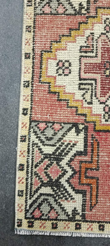 Red Turkish Vintage Runner, 1.5x5.6ft, Antique Handmade Runner, Unique Runner gallery