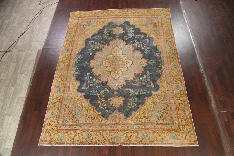 Antique Floral Traditional Hand-knotted Area Rug Evenly Low Pile Wool 9x12 ft gallery