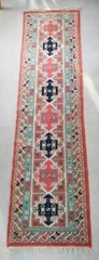 Hand woven Turkish Eastern Kayam pure wool carpet runner. 80x318cm