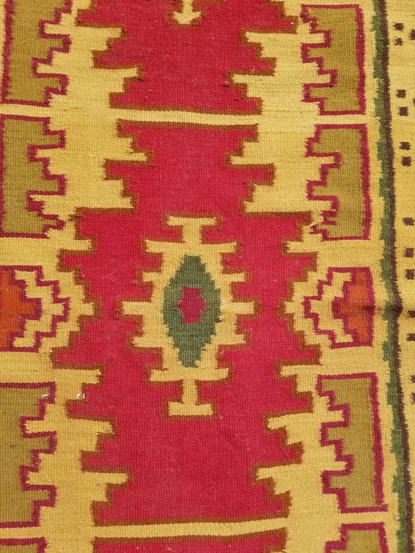 Vintage Traditional Handmade Tribal Oriental Wool Multicolor Kilim 6.4x2.8 ft gallery