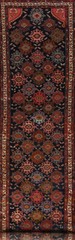 Antique Malayer Minakhani Navy Blue Hand-knotted Hallway Long Runner Rug 3×17
