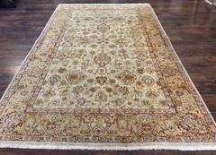 Turkish Oushak Rug 6×9, Vintage, Beige