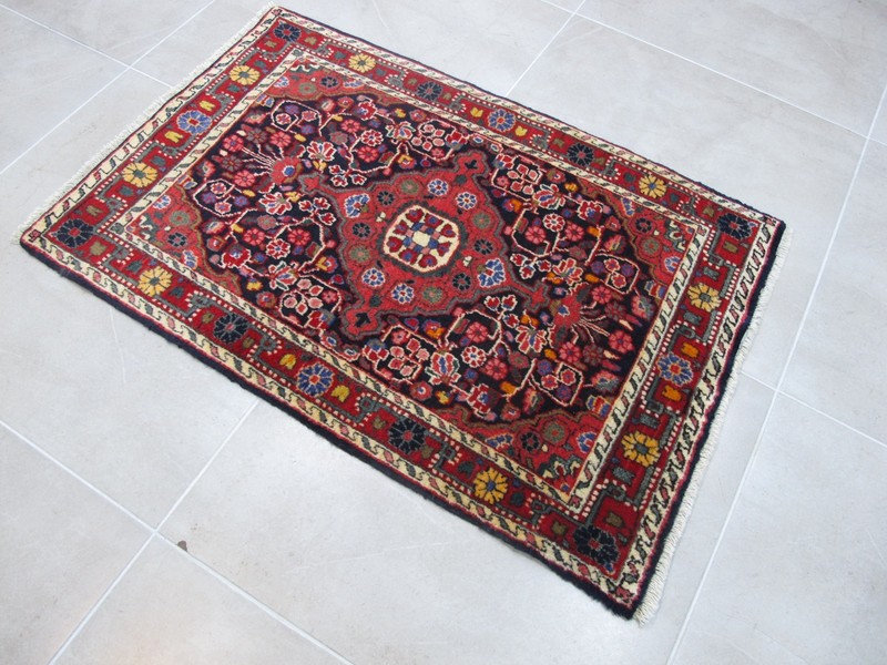 Vintage Small Oriental Rug 2.3x3.3 Floral Accent Rug Wool Handmade Carpet gallery