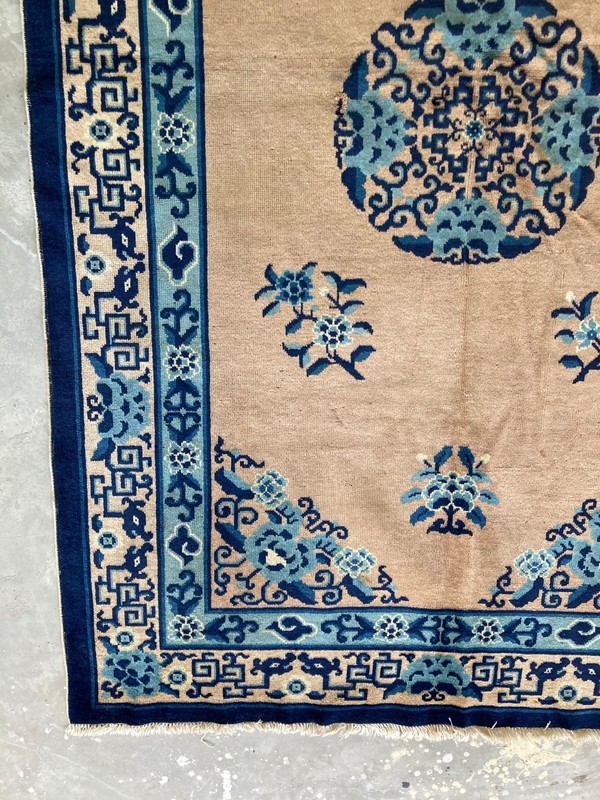 Vintage Chines Peking Handmade Floral Multicolor Wool Rug Carpet 244x156 cm gallery