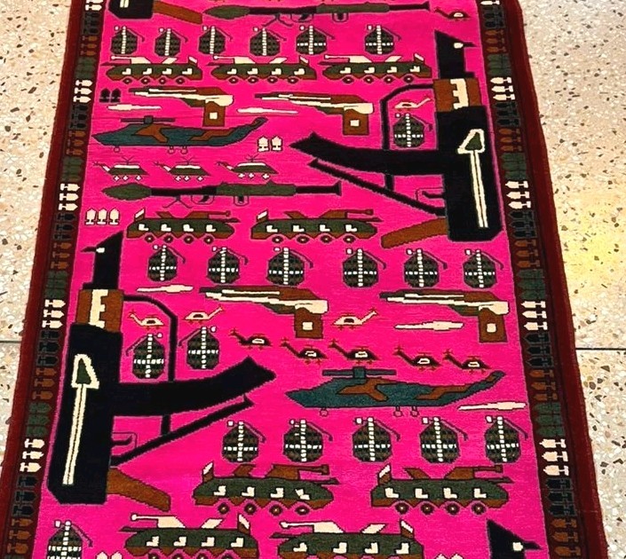 Handmade Rug Runner Vibrant Magenta & Black Tribal Kilim Size198x94cm gallery