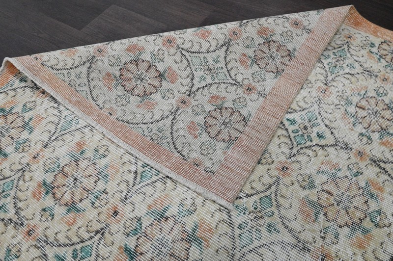 Oushak 5x8,Turkish Rug,vintage,anatolian,BEIGE,kilim,Bohemian,handmade,wool gallery