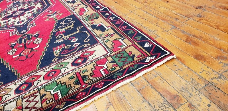 Antique Cr1930-1939s Multi-Colored Wool Pile Tribal Rug 4'x8'3" gallery