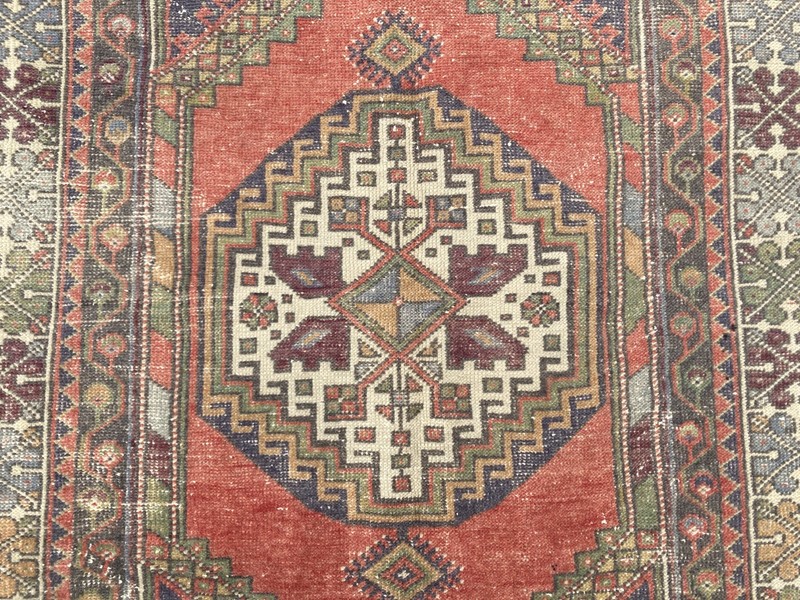Red Large rug, Turkish rug, Vintage Rug, Handmade rug, Area rug, 3.8 x 6.8 ft gallery
