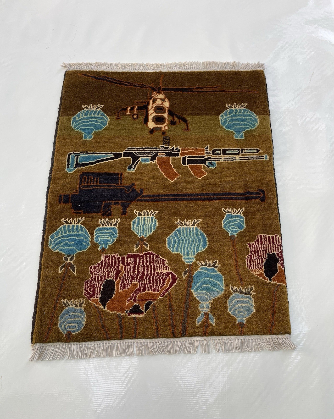 #406 Afghan War Rug War Rug Beautifully Made Wool Rug Handicrafts 80x63 Cm gallery