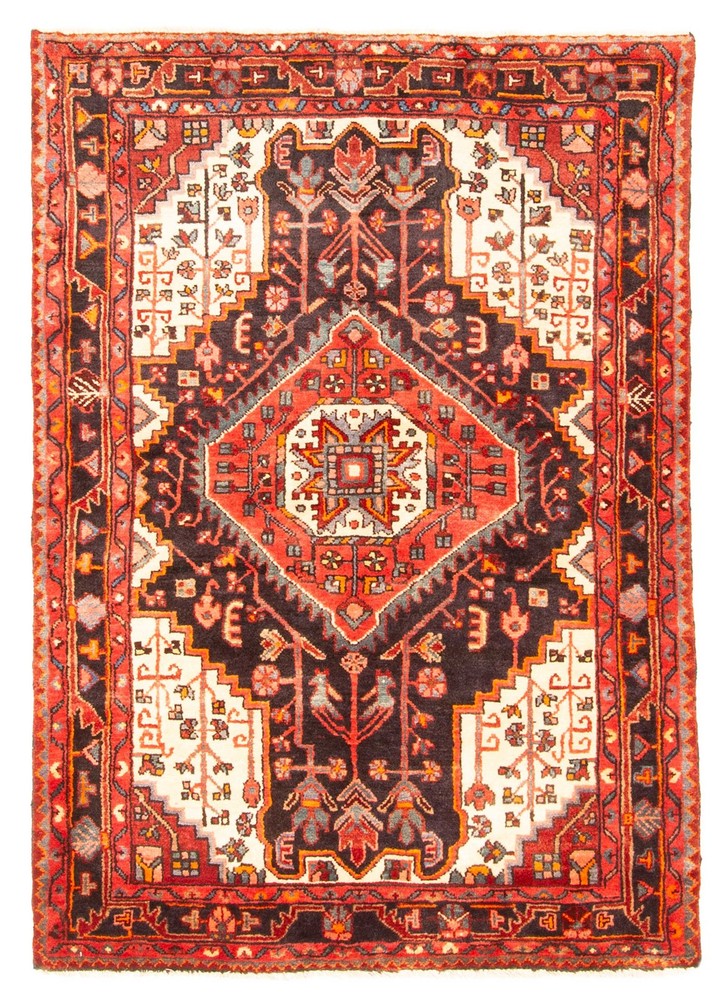 Vintage Hand-Knotted Area Rug 3'9" x 5'3" Traditional Wool Carpet