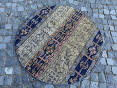 Handmade Wool Rug, Bohemian Area Rug, Turkish Vintage Rug, Home Rug 4,5 x 4,4 ft