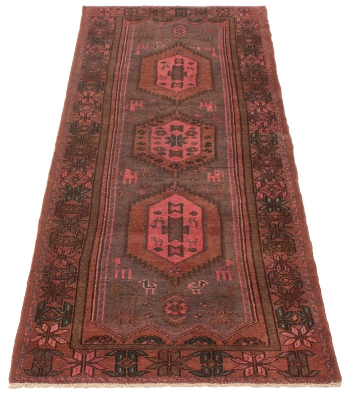 Vintage Hand-knotted Runner Rug 3'6" x 9'10" Traditional Oriental Wool Carpet gallery