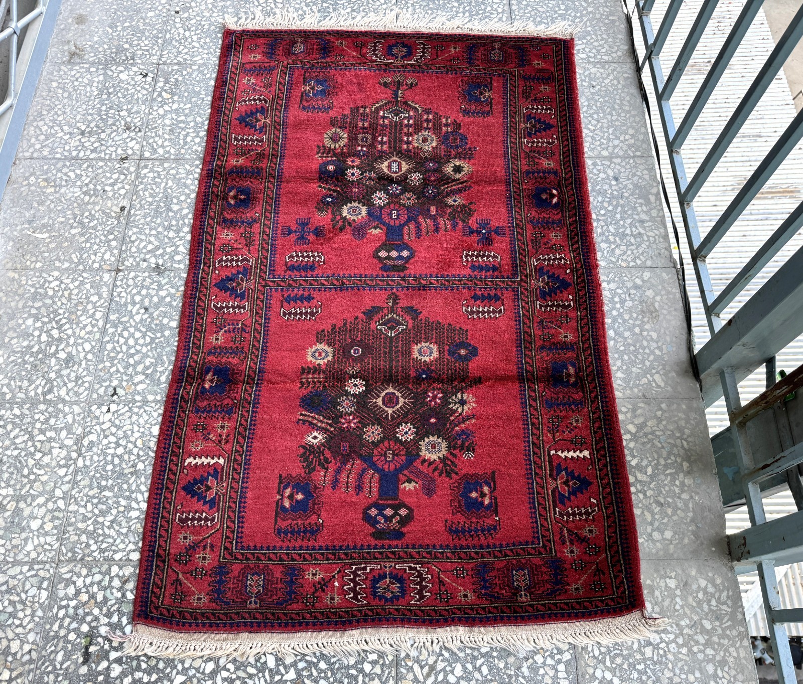 Antique Afghan Hand Knotted 3x5 Ft Wool Rug Traditional Turkmen Oriental Carpet gallery