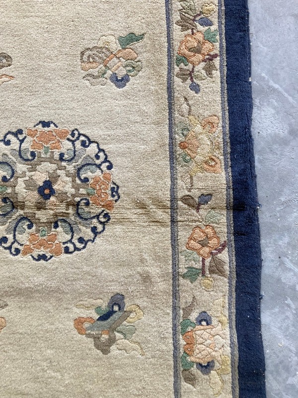 Vintage Chines Peking Handmade Floral Multicolor Wool Rug Carpet 180x92 cm gallery