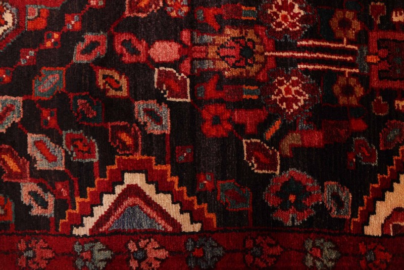Vintage Black, Red Traditional 4'3" x 7'10" Hand-Knotted Oriental Wool Area Rug gallery